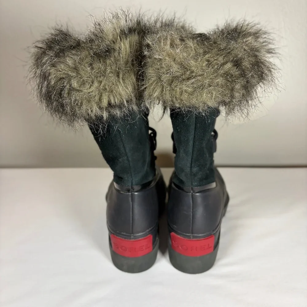 Sorel Joan of Arctic Next Lite Waterproof‎ Boots Black Faux Fur NL3367-010 5.5